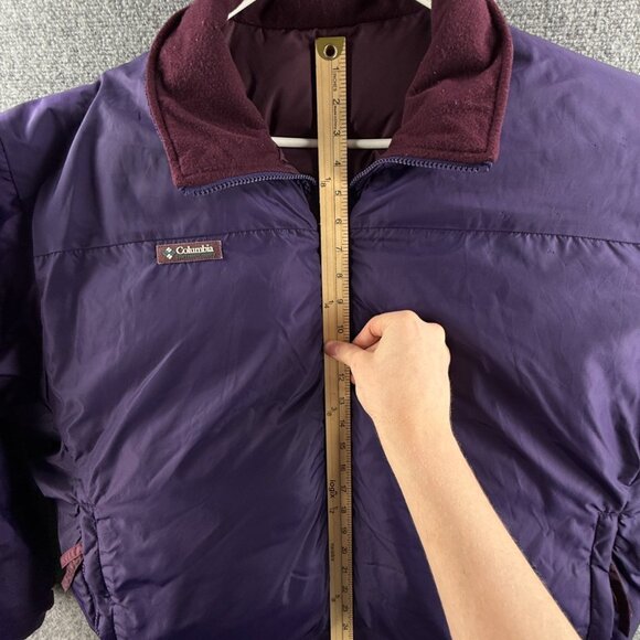 VTG Columbia Down Jacket Men Purple Red Reversible XL Insulated Pockets Outdoor - Picture 9 of 16